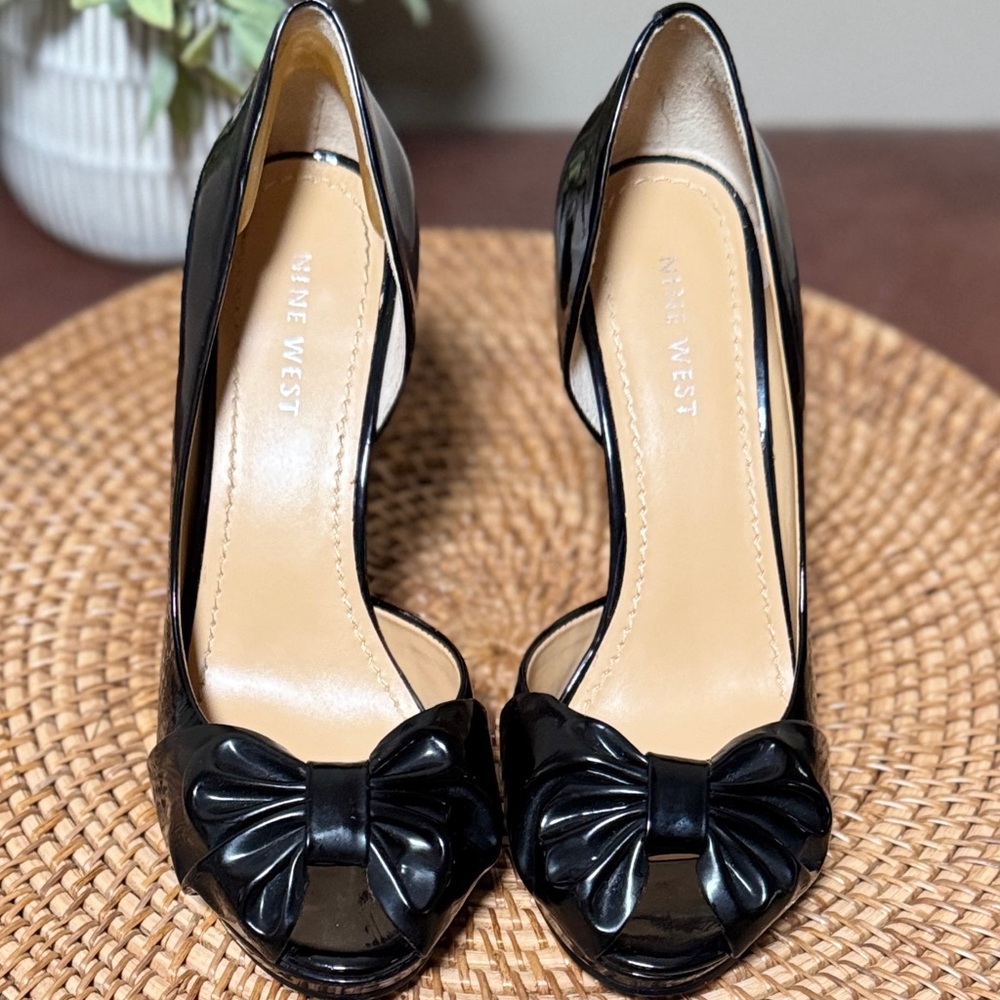 Nine West Black Bow Heels